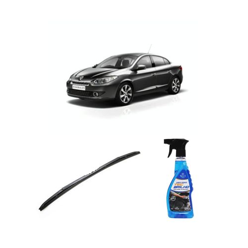 Kit Limpa Vidros Spray Tecbrilho 500mL Para-Brisa Tecbril + Palheta Totalclip Hybrid 24" Redux32 FLUENCE de 2011 a 2015