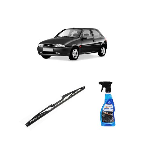 Kit Limpa Vidros Spray Tecbrilho 500mL Para-Brisa Tecbril + Palheta Totalclip Hybrid Traseira 15" Redux32 Ford Fiesta de 1996 a 2004