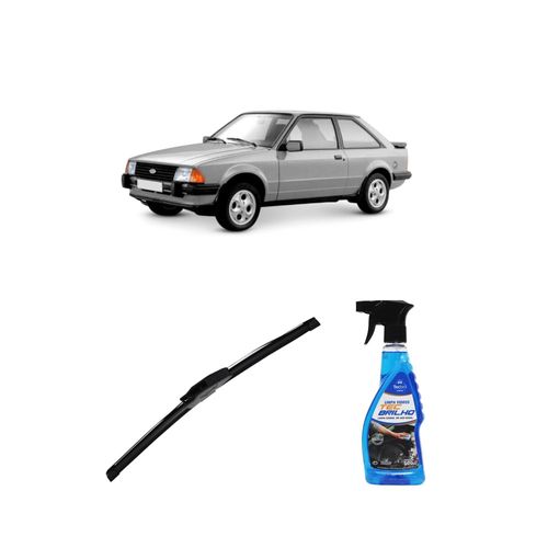 Kit Limpa Vidros Spray Tecbrilho 500mL Para-Brisa Tecbril + Palheta New Sportline 18" Redux32 Ford Escort de 1983 a 1992