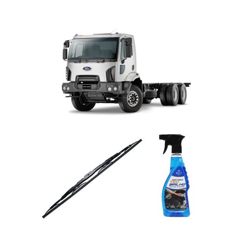 Kit Limpa Vidros Spray Tecbrilho 500mL Para-Brisa Tecbril + Palheta Totalclip Truck New 26" Redux32 Ford CARGO 3129 de 2011 a 2016