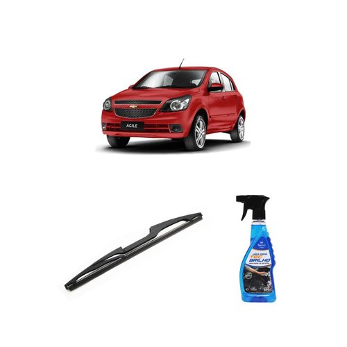 Kit Limpa Vidros Spray Tecbrilho 500mL Para-Brisa Tecbril + Palheta Totalclip Hybrid Traseira 12" Redux32 Chevrolet Agile de 2011 a 2014