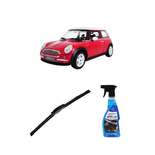 Kit Limpa Vidros Spray Tecbrilho 500mL Para-Brisa Tecbril + Palheta New Sportline 18" Redux32 Mini One de 2001 a 2011