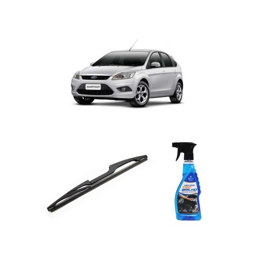 Kit Limpa Vidros Spray Tecbrilho 500mL Para-Brisa Tecbril + Palheta Totalclip Hybrid Traseira 12" Redux32 Ford Focus de 2008 a 2013