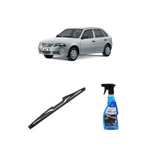 Kit Limpa Vidros Spray Tecbrilho 500mL Para-Brisa Tecbril + Palheta Totalclip Hybrid Traseira 14" Redux32 Volkswagen Gol G4 de 2006 a 2008