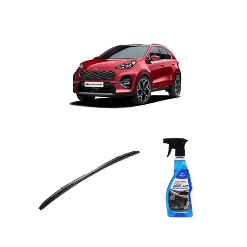 Kit Limpa Vidros Spray Tecbrilho 500mL Para-Brisa Tecbril + Palheta Totalclip Hybrid 24" Redux32 SPORTAGE de 2017 a 2022