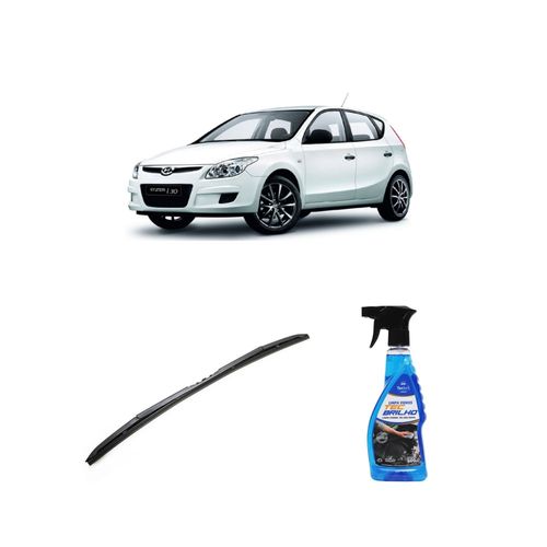 Kit Limpa Vidros Spray Tecbrilho 500mL Para-Brisa Tecbril + Palheta Totalclip Hybrid 24" Redux32 Hyundai I30 de 2008 a 2012