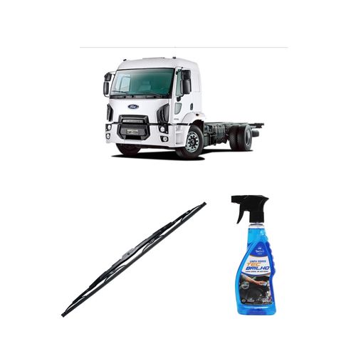 Kit Limpa Vidros Spray Tecbrilho 500mL Para-Brisa Tecbril + Palheta Totalclip Truck New 26" Redux32 Ford Cargo 2429 de 2011 em diante