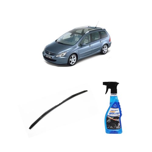 Kit Limpa Vidros Spray Tecbrilho 500mL Para-Brisa Tecbril + Palheta Totalclip Hybrid 28" Redux32 Peugeot 307 SW de 2006 a 2008