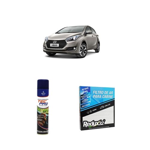 Kit filtro de cabine arc1167 + limpa ar condicionado hb20 2012 a 2021