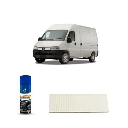 Kit filtro de cabine acp105 Tecfil + limpa ar condicionado Tecbril para peugeot boxer 2.5 d 94cv