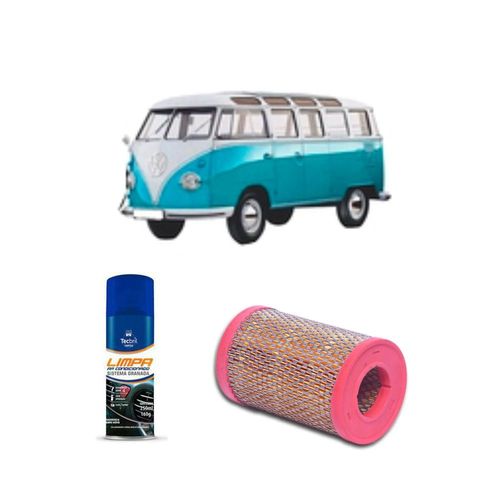 KIT FILTRO DE AR AR2953 TECFIL + LIMPA AR CONDICIONADO TECBRIL VOLKSWAGEN KOMBI 1300 CC 1969
