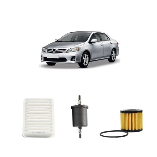 Kit filtros, ar do motor, combustível e óleo lubrificante Tecfil - Corolla 2.0 Flex 2012