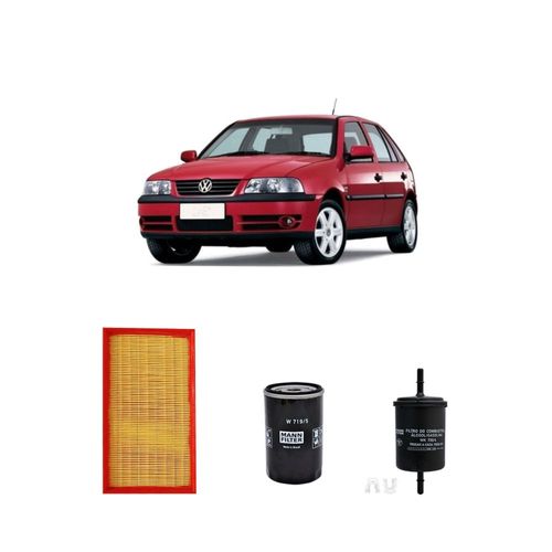 Kit filtros, ar do motor, combustível e óleo lubrificante MANN - Gol 1.6 8V AP Flex G3 AP 1600 2007