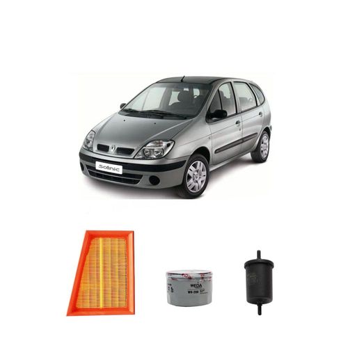 Kit filtros, ar do motor, combustível e óleo lubrificante WEGA - Scenic 2.0 16V - 138 cv 2006