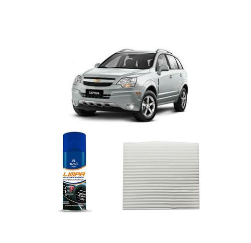 Kit Filtro De Cabine Acp125 Tecfil + Limpa Ar Condicionado Tecbril General Motors Captiva 3.6 V6 2008 A 2012