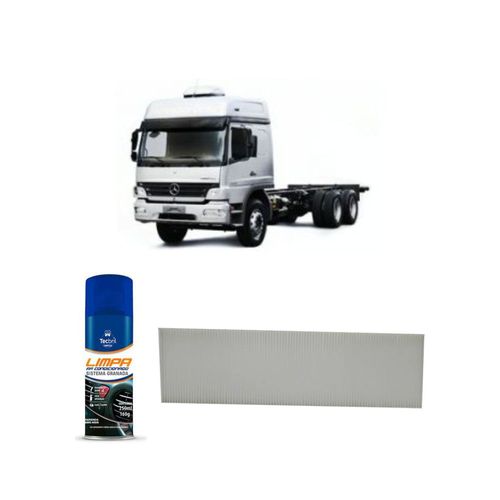 Kit filtro de cabine acp973 tecfil + limpa ar condicionado tecbril mercedes benz atego 2425 om 906 - 6.2 l 18v sohv l6 2005 a 2012