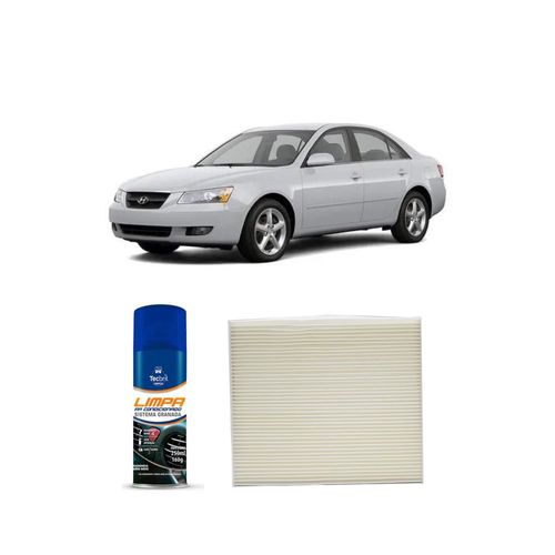 Kit Filtro De Cabine Acp974 Tecfil + Limpa Ar Condicionado Tecbril Hyundai Sonata 3.3 V6 2005 A 2006