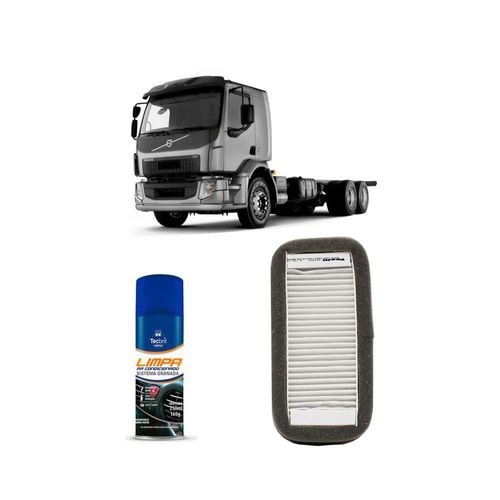 Kit Filtro De Cabine Acp947 Tecfil + Limpa Ar Condicionado Tecbril Volvo Vm17210 2004 Em Diante