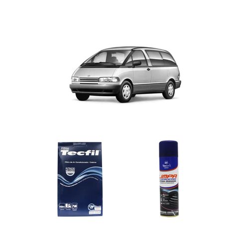 Kit Filtro De Cabine Acp760 Tecfil + Limpa Ar Condicionado Tecbril Toyota Previa 2.4 L 16v Dohc L4 1990 A 2000