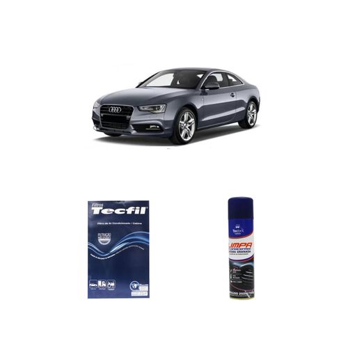 Kit Filtro De Cabine Acp310 Tecfil + Limpa Ar Condicionado Tecbril Audi A5 2.0 16v Tfsi 225 Cv 2013 Em Diante