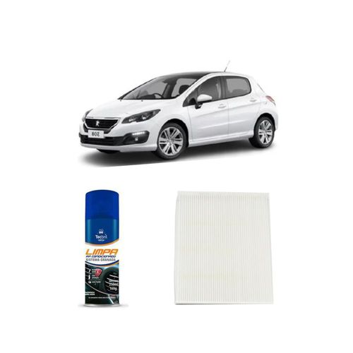 Kit Filtro De Cabine Acp809 Tecfil + Limpa Ar Condicionado Tecbril Peugeot 308 2.0 16v 2012 Em Diante