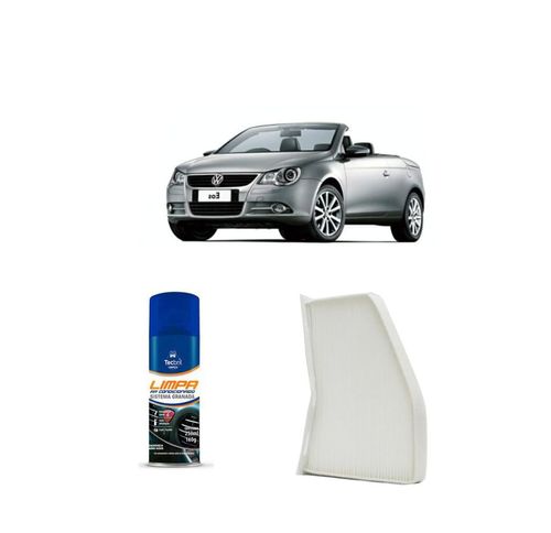 Kit Filtro De Cabine Acp309 Tecfil + Limpa Ar Condicionado Tecbril Volkswagen Eos 2.0 16v 2011 Em Diante