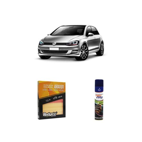 KIT FILTRO DE AR ARA101 + LIMPA AR CONDICIONADO GOLF 1.0 12V 3CIL FLEX TSI - COMFORTLINE DE 2017 A 2021