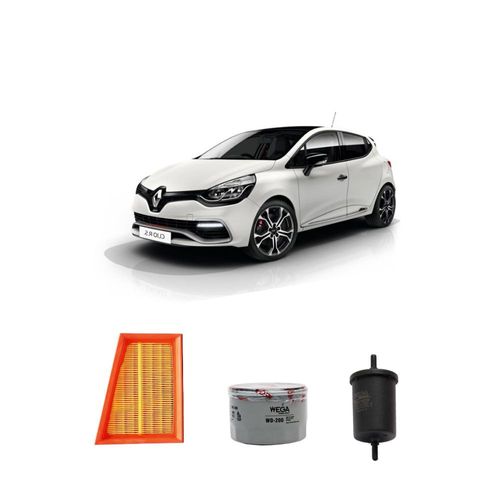 Kit filtros, ar do motor, combustível e óleo lubrificante WEGA - Renault Clio 1.6 16v 107 cv 2020
