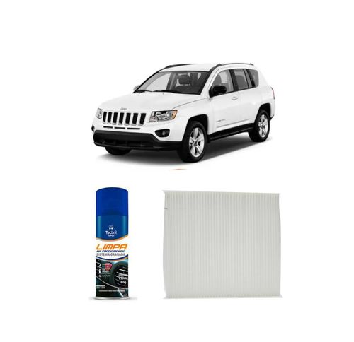 Kit Filtro De Cabine Acp106 Tecfil + Limpa Ar Condicionado Tecbril Jeep Compass 2.0 Dohc 16v Vvt 2012 A 2015