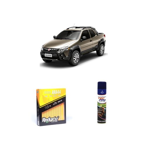 KIT FILTRO DE CABINE ARA44 + LIMPA AR CONDICIONADO STRADA 1.6 8V GASOLINA ADVENTURE RST DE 2001 A 2003