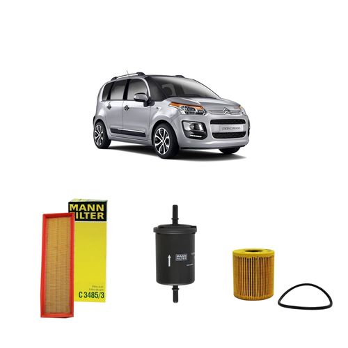 Kit filtros, ar do motor, combustível e óleo lubrificante MANN - C3 Picasso 1.6 16V Flex 2021