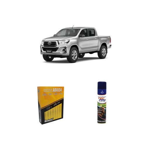 KIT FILTRO DE AR ARA104 + LIMPA AR CONDICIONADO HILUX 2.8 16V TDI DIESEL (SW4 / CD / SR) DE 2016 A 2021