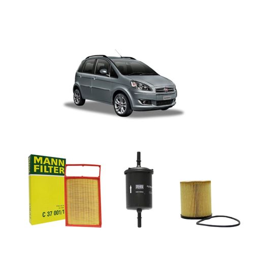 Kit filtros, ar do motor, combustível e óleo lubrificante MANN - Idea 1.6 16v Flex E-torq 2010