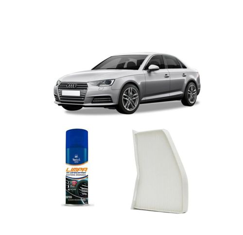 Kit Filtro De Cabine Acp309 Tecfil + Limpa Ar Condicionado Tecbril Audi A4 2.4 V6 20v 2002 A 2003