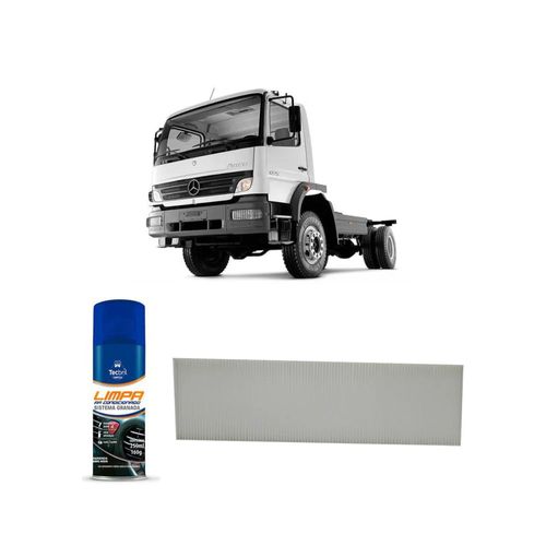 Kit Filtro De Cabine Acp973 Tecfil + Limpa Ar Condicionado Tecbril Mercedes Benz Atego 2428 Om 926 2007 Em Diante