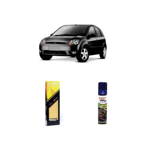KIT FILTRO DE AR ARA103 + LIMPA AR CONDICIONADO FIESTA 1.0 8V FLEX DE 2006 A 2014