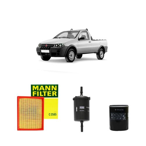 Kit filtros, ar do motor, combustível e óleo lubrificante MANN - Strada 1.6 16v Gasolina LX 2002
