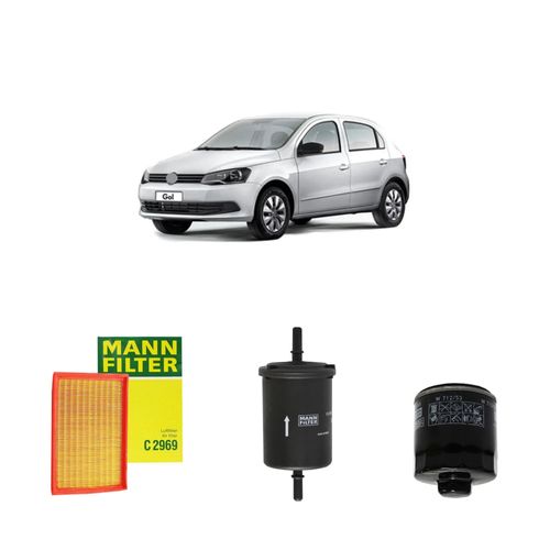 Kit filtros, ar do motor, combustível e óleo lubrificante MANN - Gol G6 1.0 8v Total Flex 2014