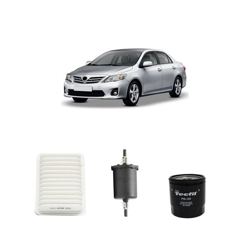 Kit filtros, ar do motor, combustível e óleo lubrificante Tecfil - Corolla 1.6 Flex 2008