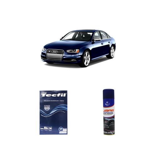 Kit Filtro De Cabine Acp310 Tecfil + Limpa Ar Condicionado Tecbril Audi S4 3.0 V6 24v Tfsi 333 Cv 2011 Em Diante