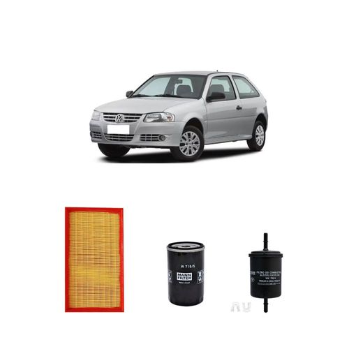 Kit filtros, ar do motor, combustível e óleo lubrificante MANN - Gol 1.6 8V AP Flex G4 AP 1600 2005