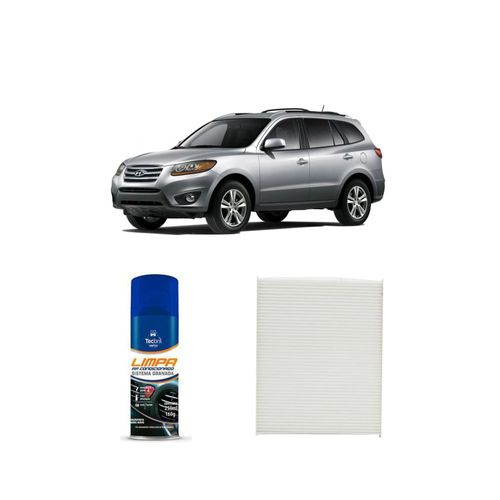 Kit Filtro De Cabine Acp981 Tecfil + Limpa Ar Condicionado Tecbril Hyundai Santa Fé 3.5 V6 24v 2010 A 2013