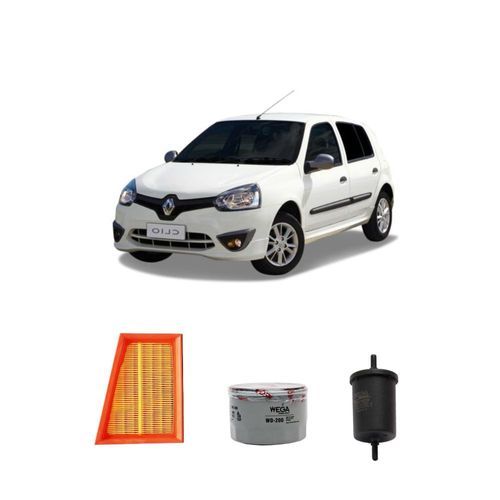 Kit filtros, ar do motor, combustível e óleo lubrificante WEGA - Renault Clio 1.6 16v 107 cv 2003