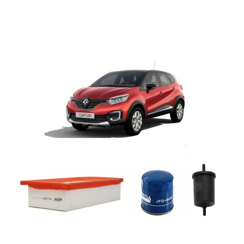 Kit filtros, ar do motor, combustível e óleo lubrificante WEGA - Captur Flex - (Zen/Intense) - manu - autom 1.6 16V Sce - 120 cv 2018
