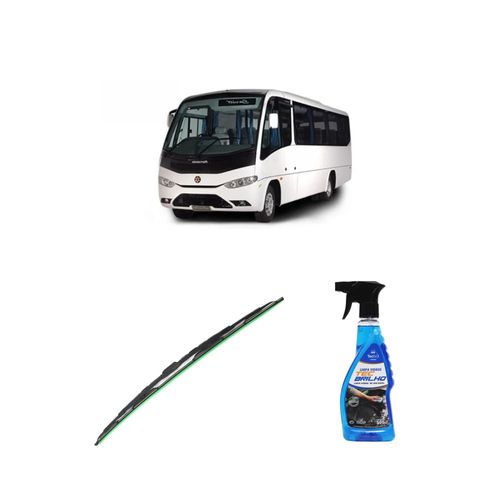 Kit Limpa Vidros Spray Tecbrilho 500mL Para-Brisa Tecbril + Palheta Totalclip Truck 26" Redux32 Marcopolo MICRO SÊNIOR de 2000 a 2016