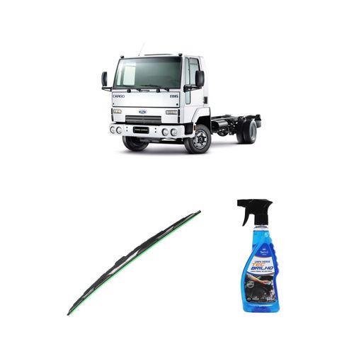 Kit Limpa Vidros Spray Tecbrilho 500mL Para-Brisa Tecbril + Palheta Totalclip Truck 26" Redux32 Ford CARGO 816 de 2010 em diante