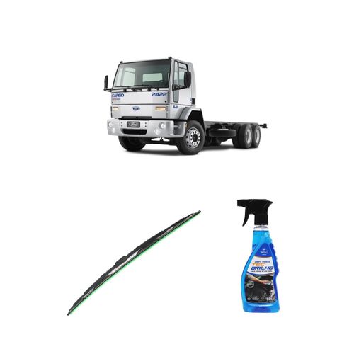 Kit Limpa Vidros Spray Tecbrilho 500mL Para-Brisa Tecbril + Palheta Totalclip Truck 26" Redux32 Ford CARGO 2422E de 1993 em diante