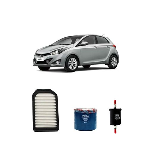 Kit filtros, ar do motor, combustível e óleo lubrificante WEGA - HB20 Flex - (Confort / Premiun / S / SX) - automático - mecânico 1.6 16V 128CV 2018
