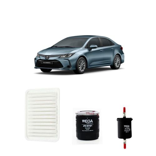 Kit filtros, ar do motor, combustível e óleo lubrificante WEGA - Corolla - (XLI) - gasolina - autom / mecâ 1.6 16v 110cv 2010