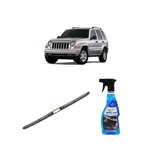 Kit Limpa Vidros Spray Tecbrilho 500mL Para-Brisa Tecbril + Palheta Totalclip Hybrid 19" Redux32 CHEROKEE SPORT de 2007 a 2013